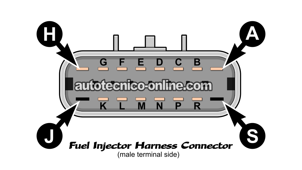 Conector De 16 Terminales De Los Inyectores → 2000-2005 3.1L V6 Buick Century