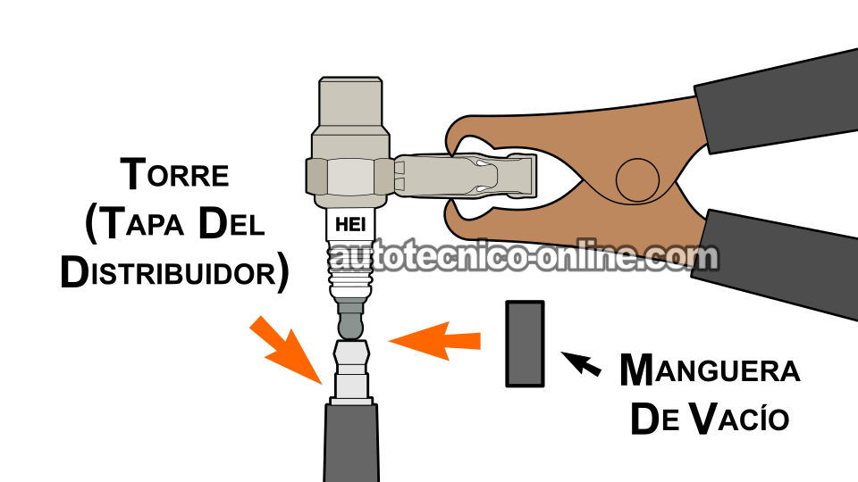 Verificando La Presencia De Chispa En La Tapa Del Distribuidor. Pruebas Esenciales Del Sistema De Encendido (1990, 1991, 1992, 1993, 1994, 1995 3.0L V6 Ford Taurus, Mercury Sable)