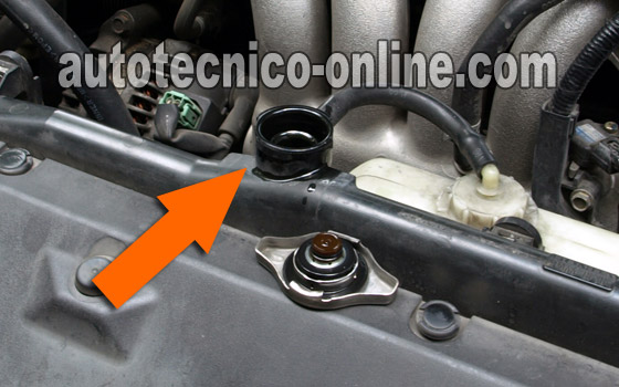 Verificando Si Los Gases De Compresión Están Expulsándose Por El Radiador (2.2L, 2.3L Honda) Verificando Si Los Gases De Compresión Están Expulsándose Por El Radiador (2.2L, 2.3L Honda)