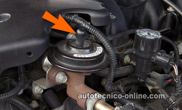 Aplicándole Vacío A La Válvula EGR. Cómo Probar La Válvula EGR, El Sensor DPFE, Y El Solenoide De Vacío De Ford