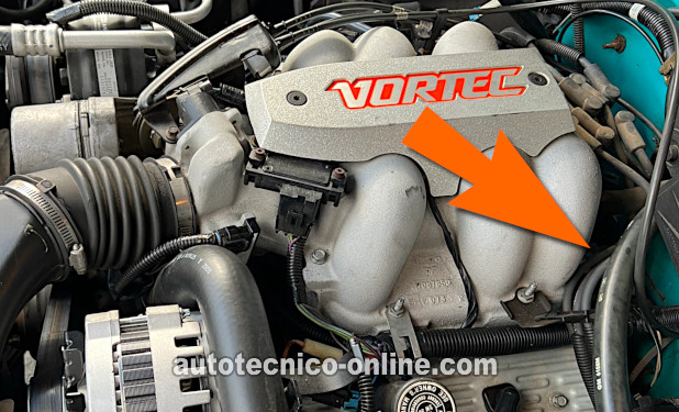 Instalación Del Adaptador Del Probador De Presión De Combustible. Cómo Probar La Bomba De Combustible (1992, 1993, 1994, 1995 4.3L V6 CPI Chevrolet S10 Pickup Y GMC Sonoma)