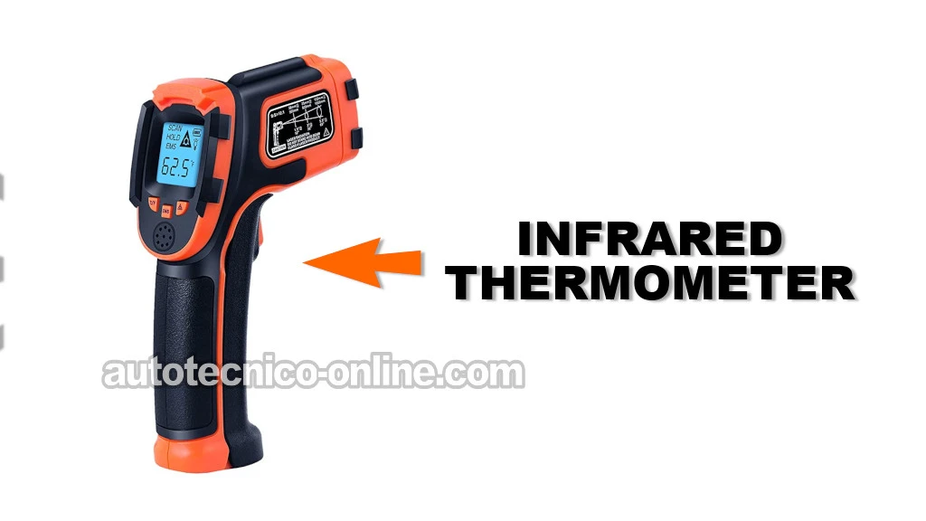 Ejemplo De Un Termómetro Infrarrojo. Cómo Probar El Termostato Del Motor (1988, 1989, 1990, 1991, 1992, 1993 2.8L Chevrolet S10 Pickup, GMC S15 Pickup, GMC Sonoma)