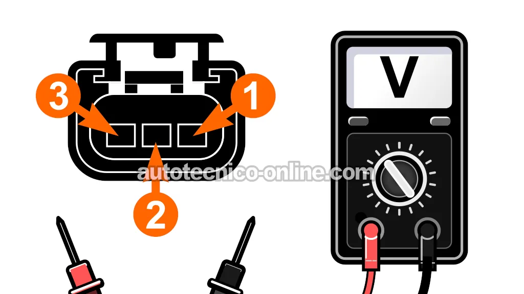 Conector Actualizado Del Sensor CMP. Testing The CMP Signal With A Multimeter. Cómo Probar El Sensor CMP Con Un Multímetro (1995, 1996, 1997, 1999, 2000 2.0L Dodge Stratus y Plymouth Breeze)