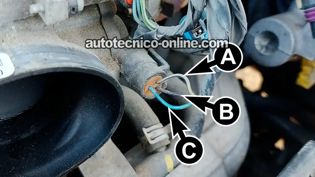 Descripción De Los Circuitos Del Sensor De Posición Del Acelerador (Sensor TPS). Cómo Probar El TPS Con Un Multímetro (1999, 2000, 2001, 2002, 2003, 2004 3.4L V6 Oldsmobile Alero)
