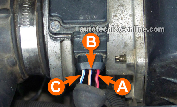 Prueba: Sensor De Flujo De Aire (MAF) 3.0L Nissan Quest (1993, 1994, 1995) Descripciones De Los Circuitos Del Sensor MAF. Prueba: Sensor De Flujo De Aire (MAF) 3.0L Nissan Quest (1993, 1994, 1995)