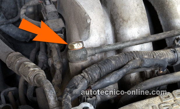 Dónde Conectar El Adaptador Del Medidor De Presión De Combustible. Cómo Probar La Bomba De Gasolina (1994-1999 2.0L Mazda 626) Dónde Conectar El Adaptador Del Medidor De Presión De Combustible. Cómo Probar La Bomba De Gasolina (1994-1999 2.0L Mazda 626)