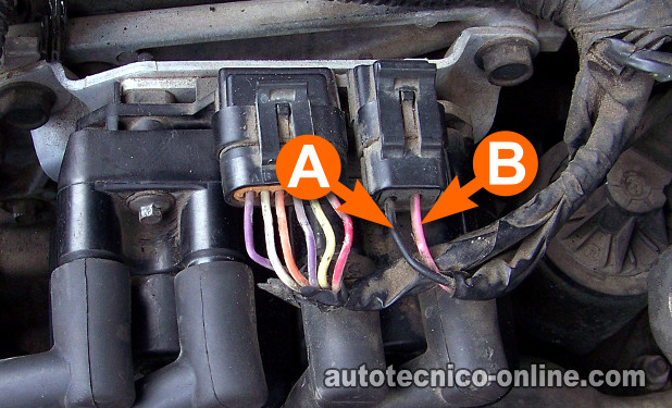 Verificando La Alimentación De 12 Voltios Al Módulo. Cómo Probar La Bobina De Encendido GM 2.2L Cavalier, Sunfire Verificando La Alimentación De 12 Voltios Al Módulo. Cómo Probar La Bobina De Encendido GM 2.2L Cavalier, Sunfire