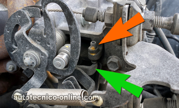 Ubicación Del: Throttle Stop Screw (1992, 1993, 1994, 1995, 1996 2.2L Toyota Camry) Ubicación Del: Throttle Stop Screw (1992, 1993, 1994, 1995, 1996 2.2L Toyota Camry)
