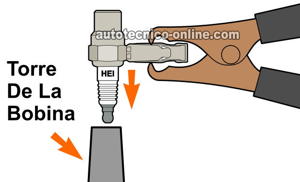 Verificando Chispa En La Torre De La Bobina. Verificando Alimentación De 12 Voltios. Cómo Probar La Bobina De Encendido 1999, 2000, 2001 2.0L Honda CR-V