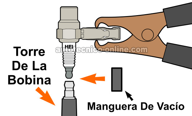 Verificando El Disparo De Chispa Sobre La Torre De La Bobina. Cómo Probar La Bobina De Encendido 1993, 1994, 1995 SOHC 2.5L Dodge Dakota Pickup Verificando El Disparo De Chispa Sobre La Torre De La Bobina. Cómo Probar La Bobina De Encendido 1993, 1994, 1995 SOHC 2.5L Dodge Dakota Pickup