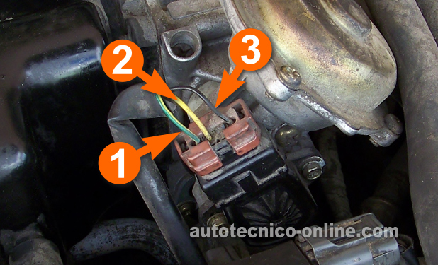 Verificando La Alimentación De Tierra. Cómo Probar El Sensor De La Posición Del Acelerador (2.4L Mitsubishi) Verificando La Alimentación De Tierra. Cómo Probar El Sensor De La Posición Del Acelerador (2.4L Mitsubishi)