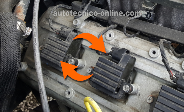 Intercambiando Bobinas Para Verificar La Señal De Activación. Cómo Probar Las Bobinas De Encendido (1996, 1997, 1998, 1999 3.2L Isuzu Amigo, Rodeo, Trooper, y Honda Passport) Intercambiando Bobinas Para Verificar La Señal De Activación. Cómo Probar Las Bobinas De Encendido (1996, 1997, 1998, 1999 3.2L Isuzu Amigo, Rodeo, Trooper, y Honda Passport)