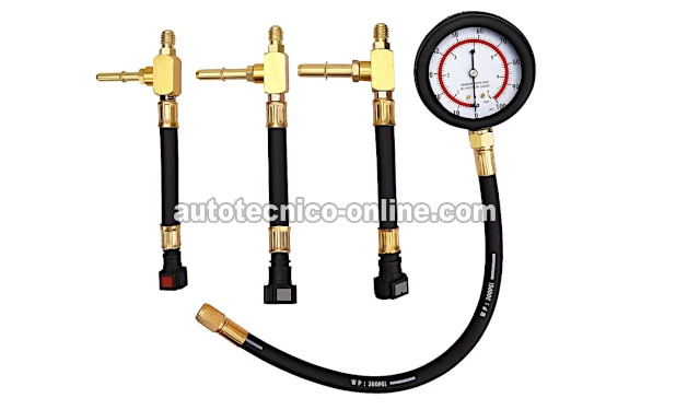 Verificando La Presión De Combustible Con Un Medidor De Presión De Combustible (Vehículos Con Motor 2.3L/2.4L Quad 4)